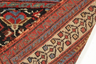 Afshar bagface. Desirable iconic design field with a charming border. All natural colors. Good pile. Nice original closure tabs. Clean and ready for your collection. 24" x 29"     