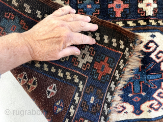 Out of the cedar chests. Classic Varamin pile weaving. Thick high pile and great color. Checks all the boxes, never needed another. 19th c.  24” x 42”
     