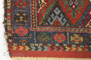 Antique jaf kurd bagface. A rainbow of natural colors. Pretty good even low pile allover. "as found", a bit dirty with no field repairs. Cheerful little ca. 1880 weaving. 25" x 26" 