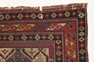 antique ivory ground shirvan prayer rug with a quirky design shift near the lower end. Older example, as found, very dirty and not yet restored. Overall good even pile and excellent natural  ...