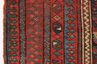 antique kurdish rug with an unusual design. "as found" 19th c. 4'4" x 7'6"                   