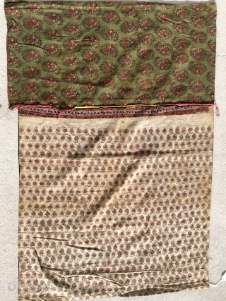 Interesting textile collected in Tibet about 2000.   Not sure purpose but beleive it is an altar cloth or window cover?.  Very plan but note the back which appears to  ...