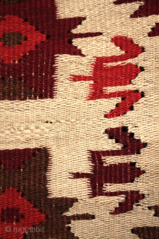 Rare type of kilim with flax warps and grey angora wool possibly from Ukraine.

Kilims with spun flax warps were only woven in a few areas and although this one has not yet  ...