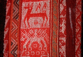 A very attractive old Aymara Indian women's manta or shoulder blanket with fabulous pictorial motifs, including animals such as lamas, alpaca, bats, bears, birds and more mysterious creatures. Mid 1900s in excellent  ...