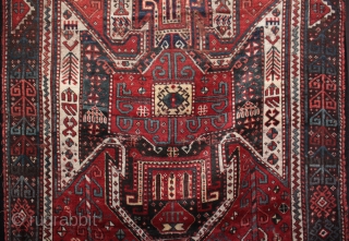 Beautiful mid 19th c. East Anatolian large Kazak shield rug fragment from Kars

Woven in Kars region of East Anatolia by Borjalu (Borchaly) Kazaks who were immigrants to the area from in the  ...