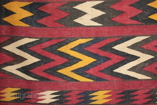 Old Hazara Tribal Kilim

Dynamic, striking and well drawn antique Hazara tribe kilim with excellent balance of pattern, spacing and colour. From the Koh-i-Baba Mountains of central Afghanistan and made around the 1920s.  ...