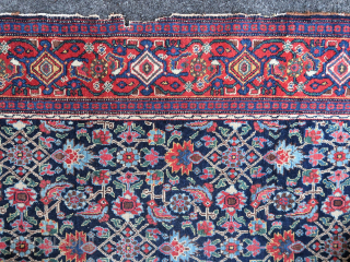 Beautiful, old and fine Senneh rug (208 cm. x 135 cm.)
Infinite herati pattern with million details and abrashes.
As found condition: in need of a deep cleaning, and eventually sides to be repaired.
The  ...