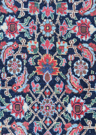 Beautiful, old and fine Senneh rug (208 cm. x 135 cm.)
Infinite herati pattern with million details and abrashes.
As found condition: in need of a deep cleaning, and eventually sides to be repaired.
The  ...