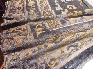 Chinese velvet fragment (115cm X 59cm / 45in X 23in). .                      