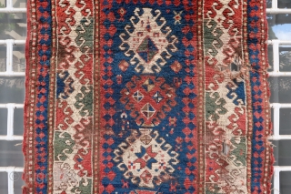 Old and rare Kazak Borjalou rug ( 155cm x 95 cm)
Unusually small lovely Borjalou with a masterfully executed border despite its small size. Condition visible on pictures, with several holes and losses,  ...