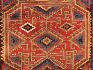 Rare, old and colorful Konya double medallion rug (156 cm x 137 cm / 4ft 5in x 5ft 11in). Incredible colors and extremely nice labyrinth medallion design. Some wear here and there,  ...