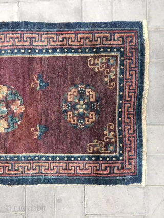 Tibet rug, very rare color, wool warp and weft, going age and condition. Size 150*78cm(58*30”)                  