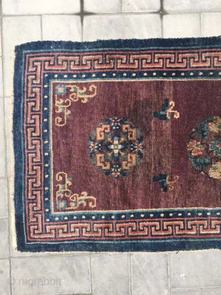 Tibet rug, very rare color, wool warp and weft, going age and condition. Size 150*78cm(58*30”)                  