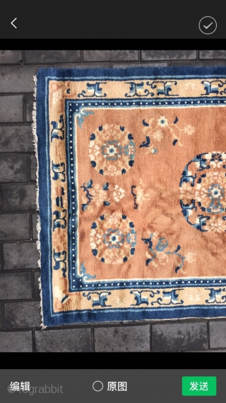 Ningxia rug, medallion flowers pattern. Good age and condition. Size 130*190cm(51*74”)                      