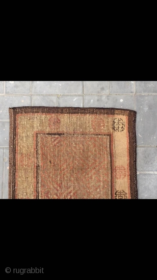 Xinjiang Khotan rug, it was produced in the  qing dynasty. Size 70*105cm ( 27*41”)                  