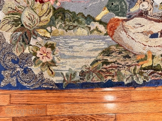 Antique American Hooked rug in excellent condition Most likely from New England area. 
Size:54" X 26"
Please contact me via E-Mail at: zhirpour@gmail.com           