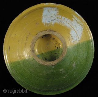 Large bowl, chqâla. Nabeul, Tunisia. These were used at family dinners, often containing the couscous. It is said that the fish motif and the yellow/green colors symbolize water and freedom. 16.5” in  ...