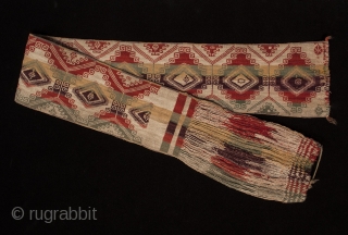 Belt, Quechua people, Bolivia. Wool. Mid-20th century. 42" long by 4.5" wide.                     