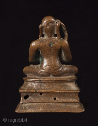 Adi Shankara (guru), lived 788-820 A.D., India.
Lost wax cast bronze.
2" (5.1 cm) high.
16th century.
#3519                   