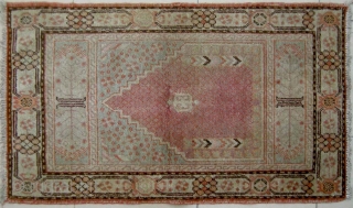 No.R133 * Chinese Khotan "Mosque" Prayer Rug , Origin: Xinjiang-Khotan. Shape: Rectangle. Size: 66x112cm(2'2"x3'8"). 
                  