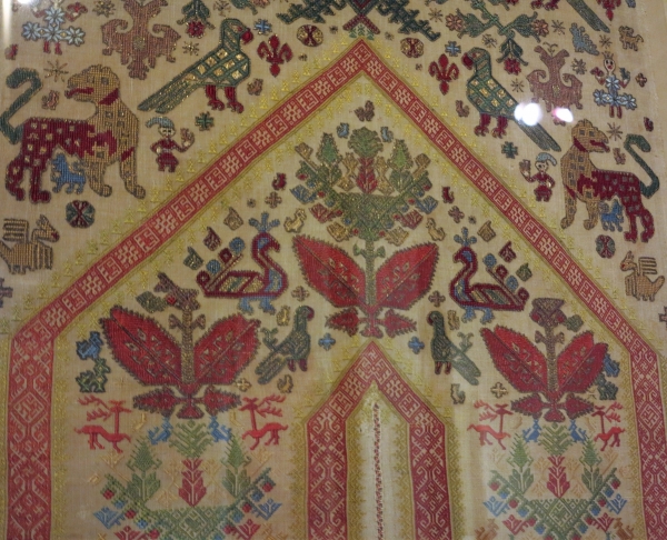 panel from an embroidered bed, Patmos circa 1700, Benaki Museum