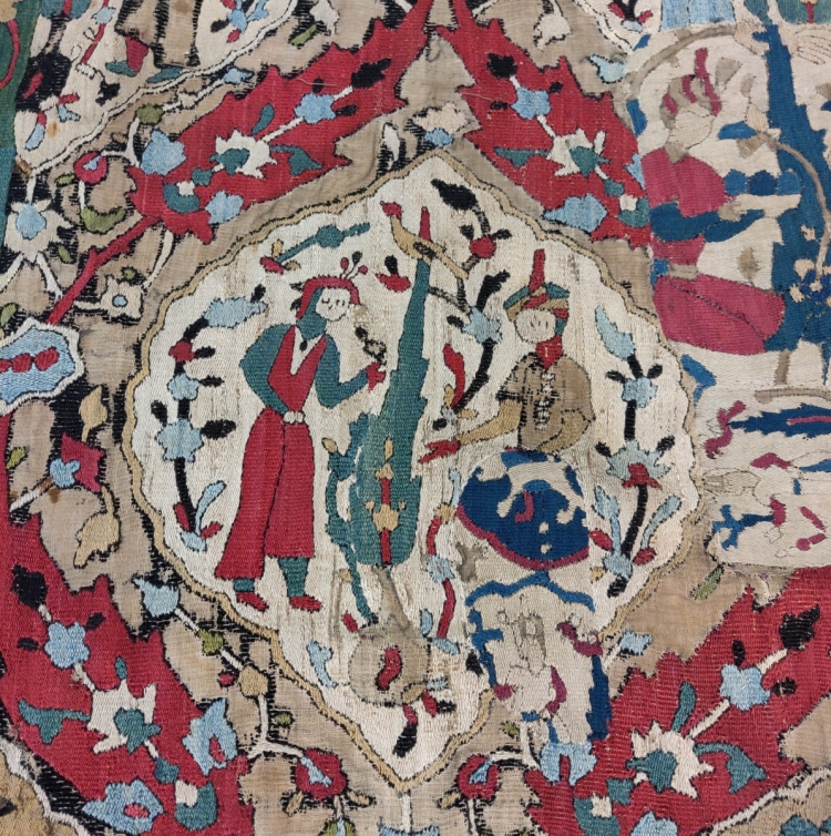 Blythe House, V&amp;A textiles, Safavid era Caucasian / NW Persian embroidery