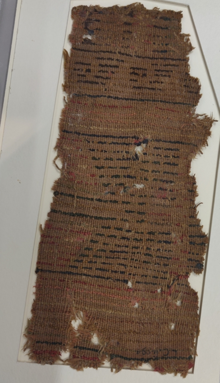  Textiles at Blythe House, London, Aurel Stein carpet frgment from Loulan, circa 1st century BCE