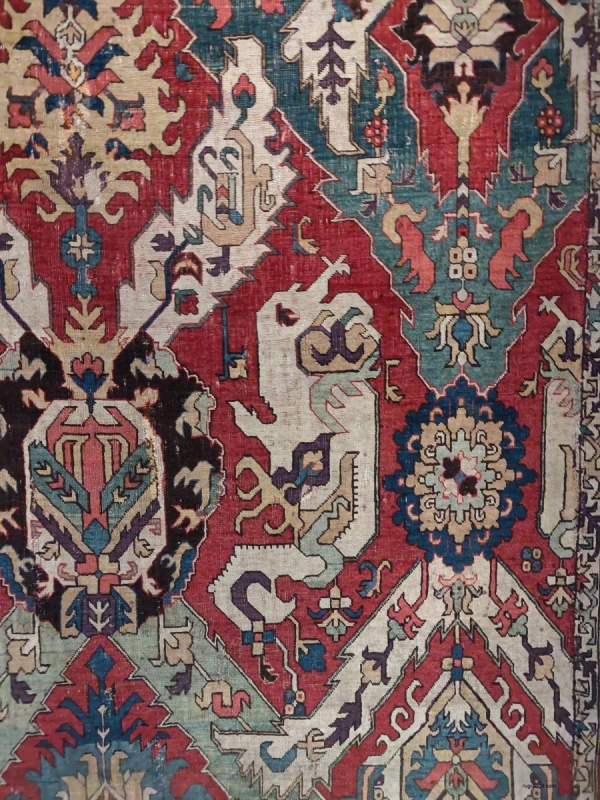 Caucasian dragon carpet, 17th century Denver Art Museum rugged beauty