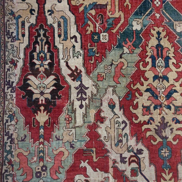 Caucasian dragon carpet, 17th century Denver Art Museum rugged beauty