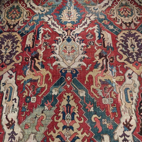 Caucasian dragon carpet, 17th century Denver Art Museum rugged beauty