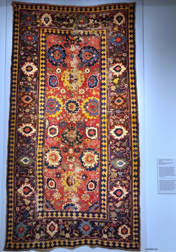 Northwest Persian harshang palmette carpet Denver Art Museum rugged beauty