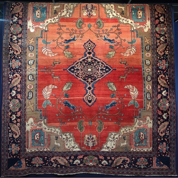 antique Faraghan Sarouk carpet Denver Museum of Art , rugged beauty